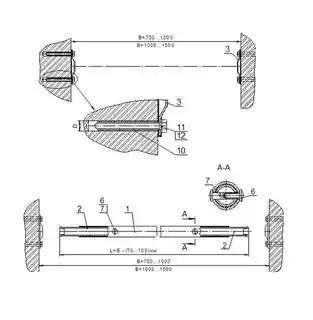 Kometa drążek do podciągania rozporowy 70 - 100 cm srebrny