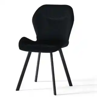 Krzesła tapicerowane czarne welur DC-6350