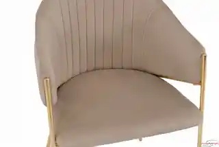 Krzesła glamour beżowe welur złote nogi DC-890-1