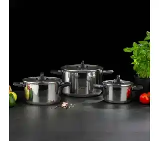 La Bonita Compacto LB6ZG02U ze składanymi uchwytami Indukcja 6 elementów Zestaw garnków