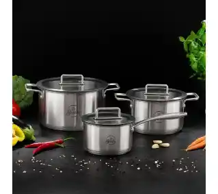 La Bonita LB6ZGS001 Indukcja Stal nierdzewna 6 elementów Zestaw garnków