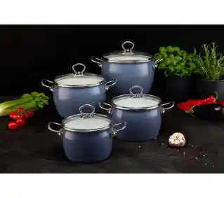 La Bonita Naturale LB8ZGE001 Indukcja Stal niskowęglowa 8 elementów Zestaw garnków