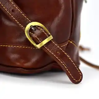 Leather Diamonds Plecak skórzany tmc 422m brązowy