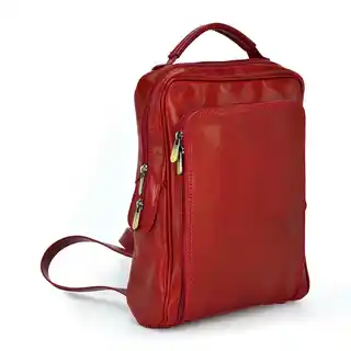 Leather Diamonds Plecak skórzany TMC 938 czerwony