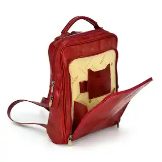 Leather Diamonds Plecak skórzany TMC 938 czerwony