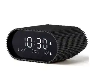 Lexon Ray Clock Black LR155MN3 z czujnikiem temperatury i wilgotności Czarny Budzik