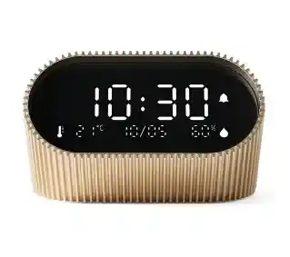 Lexon Ray Clock Vivid Gold LR155VG3 z czujnikiem temperatury i wilgotności Złoty Budzik
