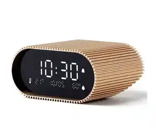 Lexon Ray Clock Vivid Gold LR155VG3 z czujnikiem temperatury i wilgotności Złoty Budzik