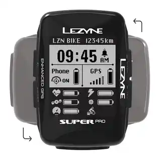 Lezyne licznik rowerowy Super Pro GPS, czarny, z funkcją GPS, wyświetlacz LCD, bateria litowa, wodoodporny