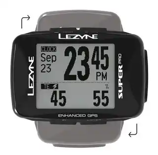 Lezyne licznik rowerowy Super Pro GPS, czarny, z funkcją GPS, wyświetlacz LCD, bateria litowa, wodoodporny