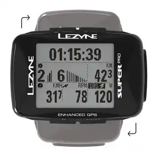 Lezyne licznik rowerowy Super Pro GPS, czarny, z funkcją GPS, wyświetlacz LCD, bateria litowa, wodoodporny