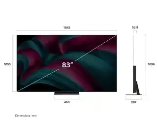 LG OLED83C54LA 83 OLED evo AI 4K 144Hz webOS Dolby Vision Dolby Atmos HDMI 2.1 DVB-T2 Telewizor OLED