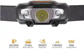 Lifesystems latarka czołowa Intensity 155, bateria, wodoodporna, lekka, regulowany pasek, jasność 155 lumenów