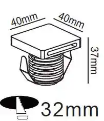 Light Prestige Step LP-0458 BK oprawa schodowa do wbudowania czarna kwadratowa LED 1W 4000K IP65