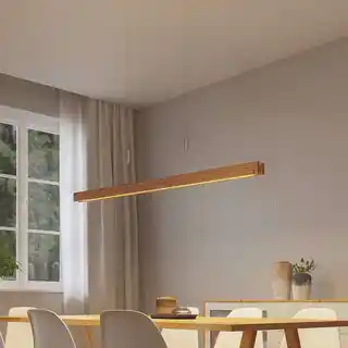 Lindby Alimara LED lampa wisząca drewno długość 138 cm 9627124