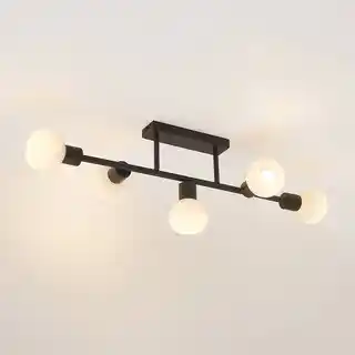 Lindby Biscala 5 lampa sufitowa czarny opal, nowoczesny design, metal, 9627867