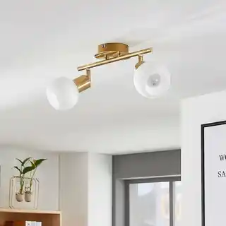 Lindby Elaina 2 Lampa Sufitowa Brass/Opal 9620021