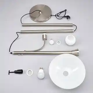 Lindby Elaina Lampa Podłogowa Nickel/White 9620008