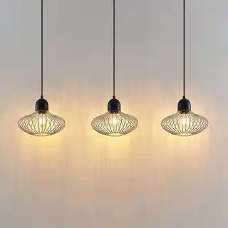 Lindby Justinos 3 Lampa Wisząca Black/Copper 9628362