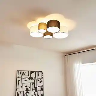 Lindby Lettie 5 lampa sufitowa szary czarny biały E27 8032723