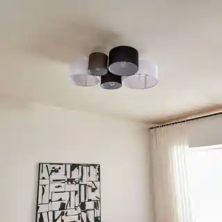 Lindby Lettie 5 lampa sufitowa szary czarny biały E27 8032723