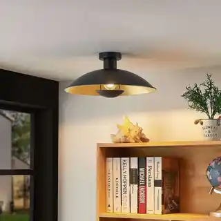Lindby Narisara lampa sufitowa fi 40 cm czarno-złota E27 9627742