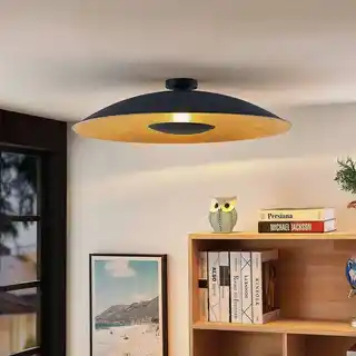 Lindby Narisara lampa sufitowa fi 80 czarny złoty metal szkło nowoczesny design 9627743
