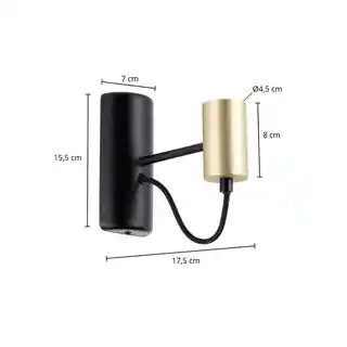 Lindby Prospa Lampa Ścienna Black/Brass 10001007