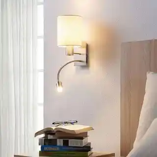 Lindby Shajan Lampa Ścienna Nickel/White 9620920
