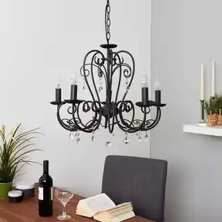 Lindby Sophina Żyrandol Black/Clear 9639023