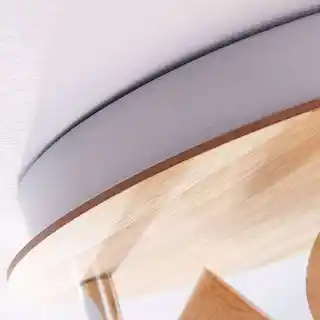 Lindby Vivica 3 Lampa Sufitowa Round White/Light Wood/Chrome 9620916