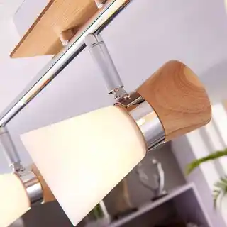 Lindby Vivica 3 Lampa Sufitowa White/Light Wood/Chrome 9620915