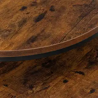 Loftinspired Zestaw stolików kawowych Galen Small Rustic Okrągły Postarzany Dąb plus Czarny