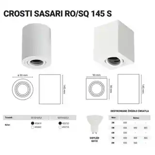 LOONARI Lampa sufitowa CROSTI SASARI RO S 145mm biała 453602