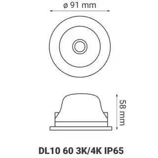 LOONARI Lampa wpuszczana ARCOS IP65 biała 10W 3000K 450687