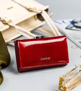 Lorenti Portfel damski czerwony 55020-SH NAPIS RED