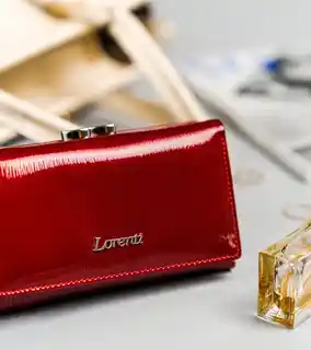 Lorenti Portfel damski czerwony 55020-SH NAPIS RED