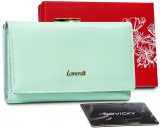 Lorenti Portfel skórzany 55020-SH-RFID-15 miętowy
