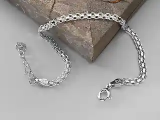 Lovrin Srebrna bransoletka pleciona 925 elegancka bismark 3,1g