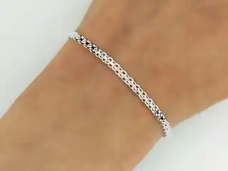 Lovrin Srebrna bransoletka pleciona 925 elegancka bismark 3,1g