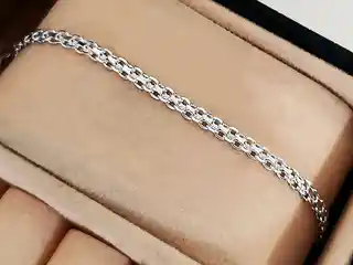 Lovrin Srebrna bransoletka pleciona 925 elegancka bismark 3,1g