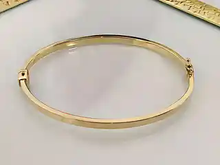 Lovrin Złota bransoletka 585 delikatna gładka bangle