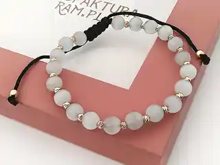 Lovrin Złota Bransoletka 585 Eleganckie Połyskliwe Kulki Na Sznurku