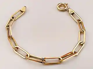 Lovrin Złota bransoletka 585 z dużych podłużnych ogniw elegancka