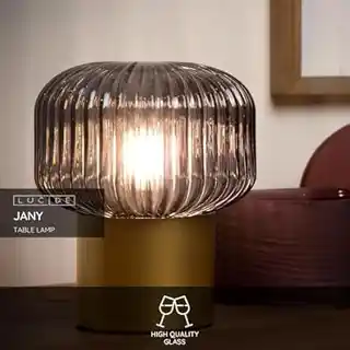 Lucide lampa stołowa JANY 78595 01 02 nowoczesny chrom tekstylna abażur