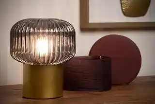 Lucide lampa stołowa JANY 78595 01 02 nowoczesny chrom tekstylna abażur