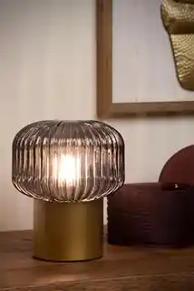 Lucide lampa stołowa JANY 78595 01 02 nowoczesny chrom tekstylna abażur