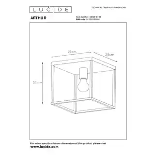 Lucide lampa sufitowa Arthur sześcian, industrialny design, stalowa, biały, 08124 01 30