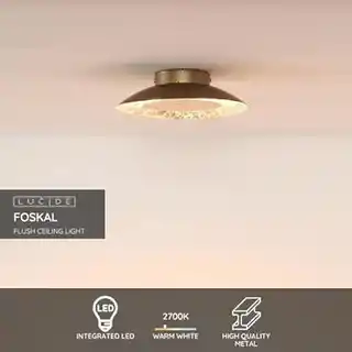 Lucide plafon LED Foskal mosiądz, średnica 21,5 cm, model 79177 06 01