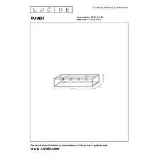 Lucide lampa sufitowa Ruben czarna 90 cm 4-punktowa metal E27